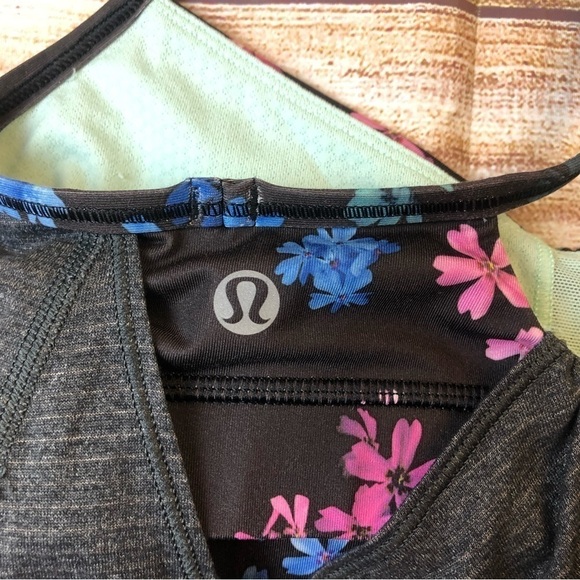 Lululemon Roll Out Tank - Heathered Black / Petal Pop Multi / Black - Picture 4 of 6